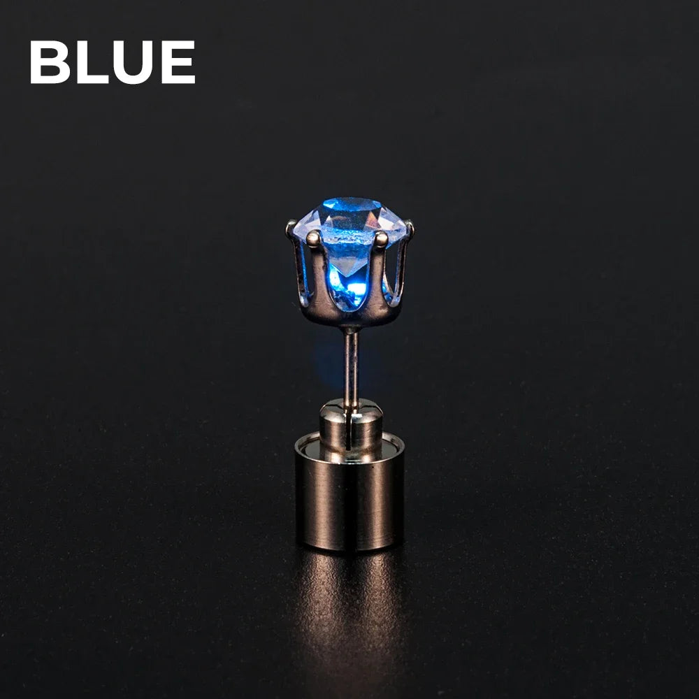 LED Light-Up Zircon Stud Earrings (2-Pack)