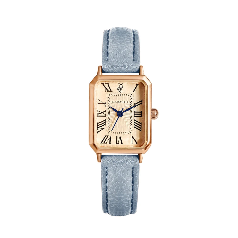 Women's Retro Square Dial Leather Watch - Brooksandezra