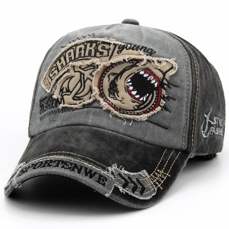 Shark Embroidery Baseball Cap - Brooksandezra