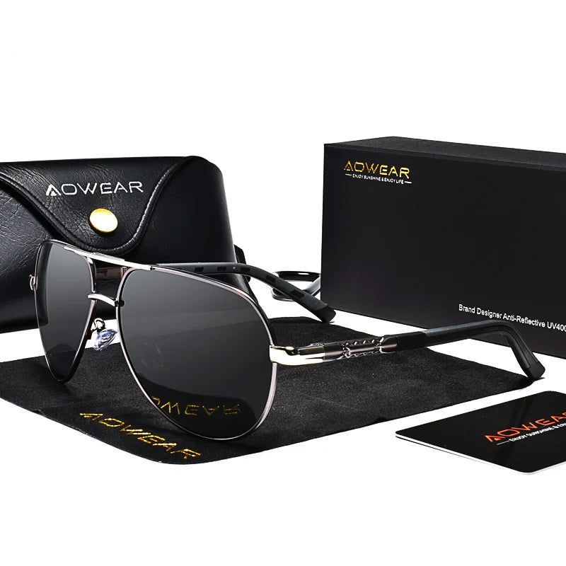 Aluminum Aviator Polarised Sunglasses - Brooksandezra