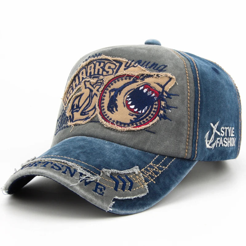 Shark Embroidery Baseball Cap - Brooksandezra
