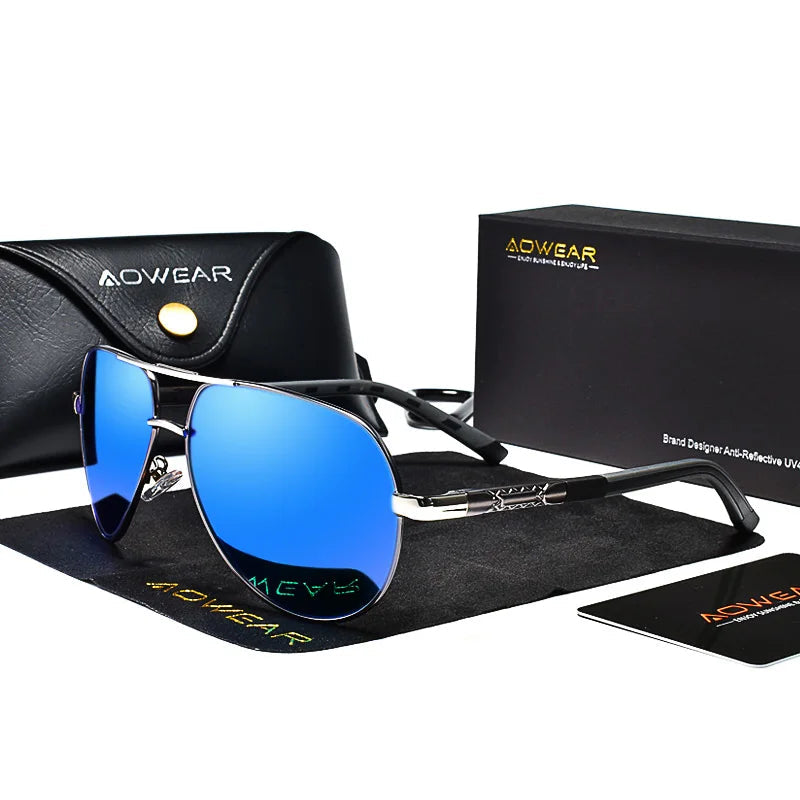 Aluminum Aviator Polarised Sunglasses - Brooksandezra
