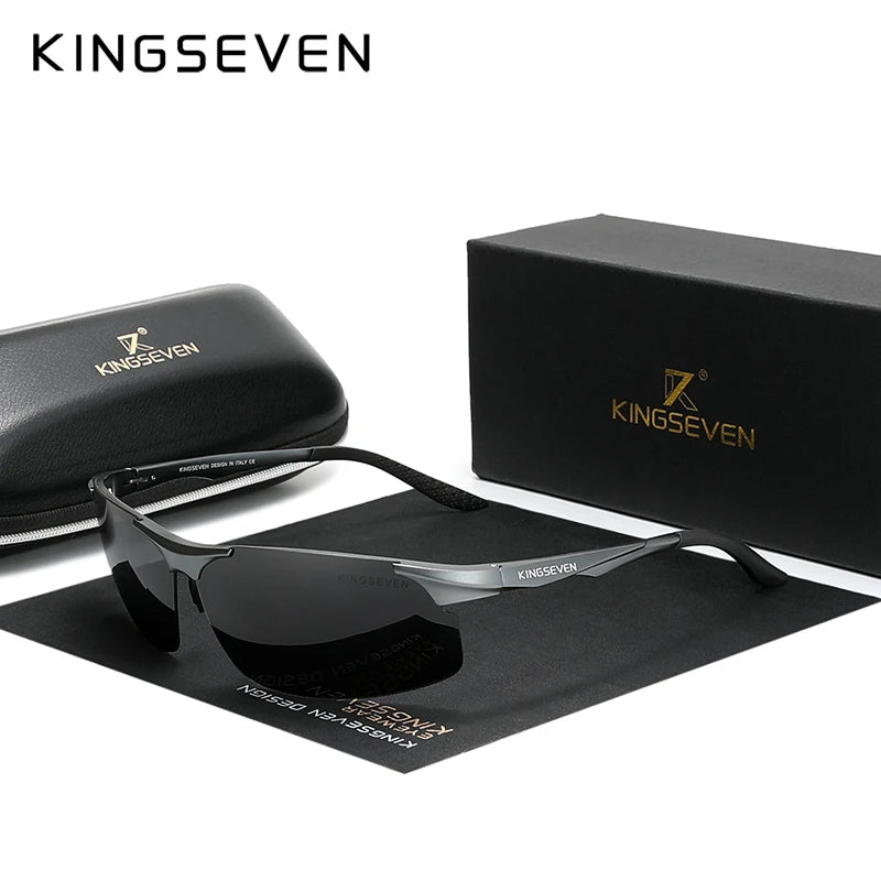 KINGSEVEN Polarized Aviator Sunglasses – Aluminium Frame Men's - Brooksandezra