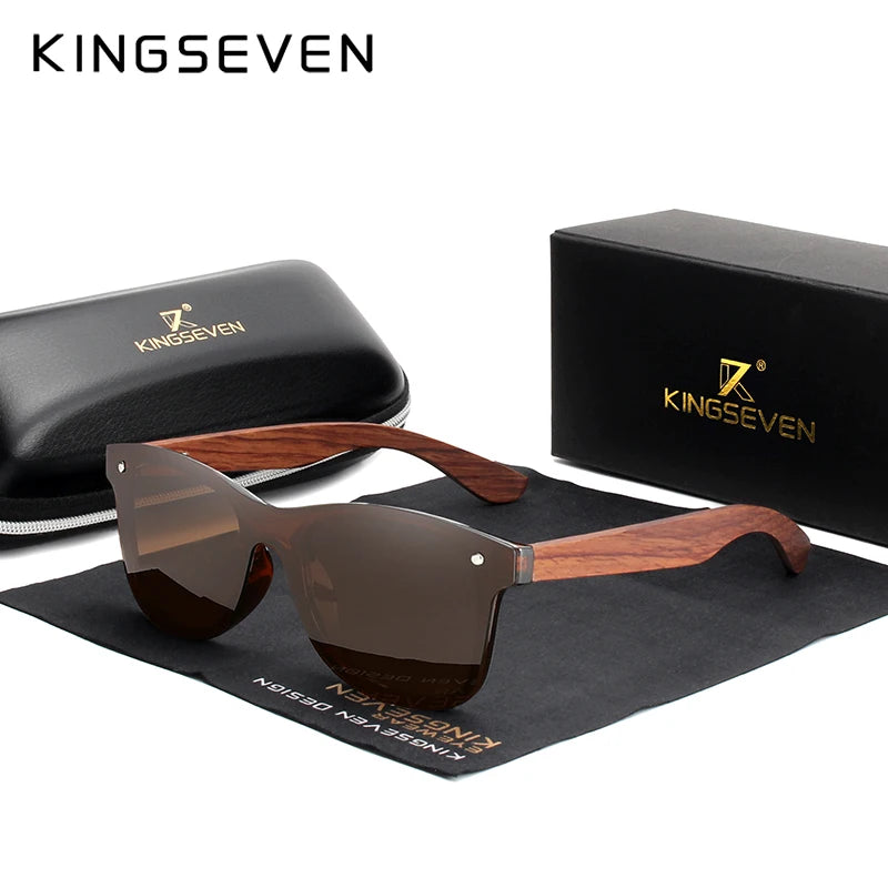 Natural Wood Frame Polarized Sunglasses - Brooksandezra