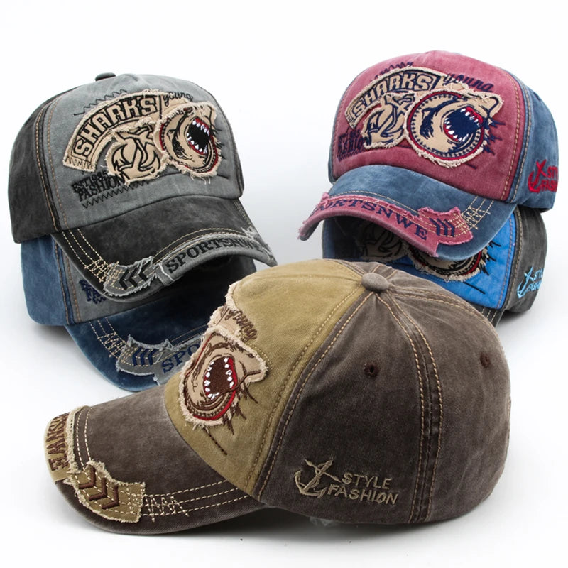 Shark Embroidery Baseball Cap - Brooksandezra