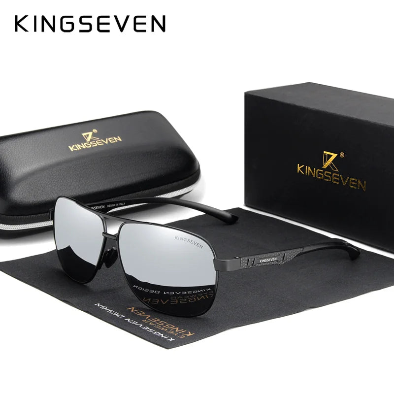 KINGSEVEN Polarized Pilot Sunglasses – Mirrored UV400 Aluminium Men's - Brooksandezra