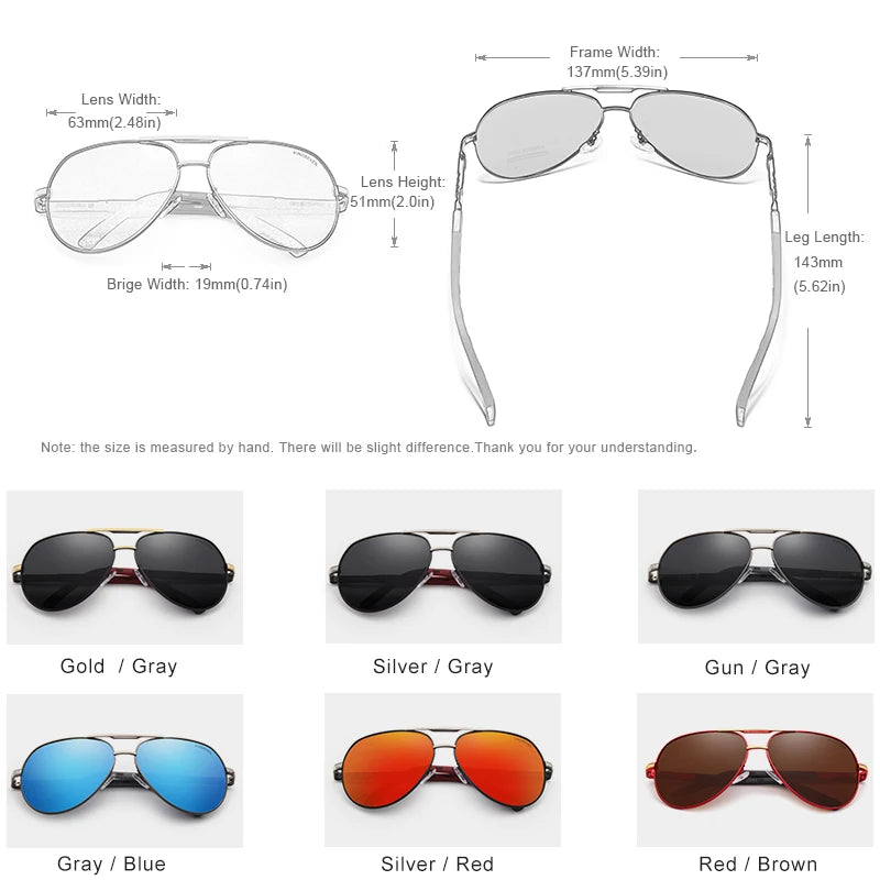 Polarized Aviator Sunglasses – Coated Lens Aluminium Men's - Brooksandezra