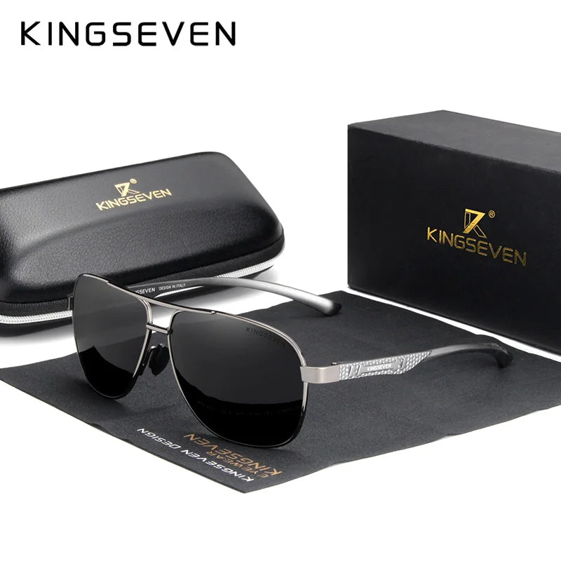 KINGSEVEN Polarized Pilot Sunglasses – Mirrored UV400 Aluminium Men's - Brooksandezra