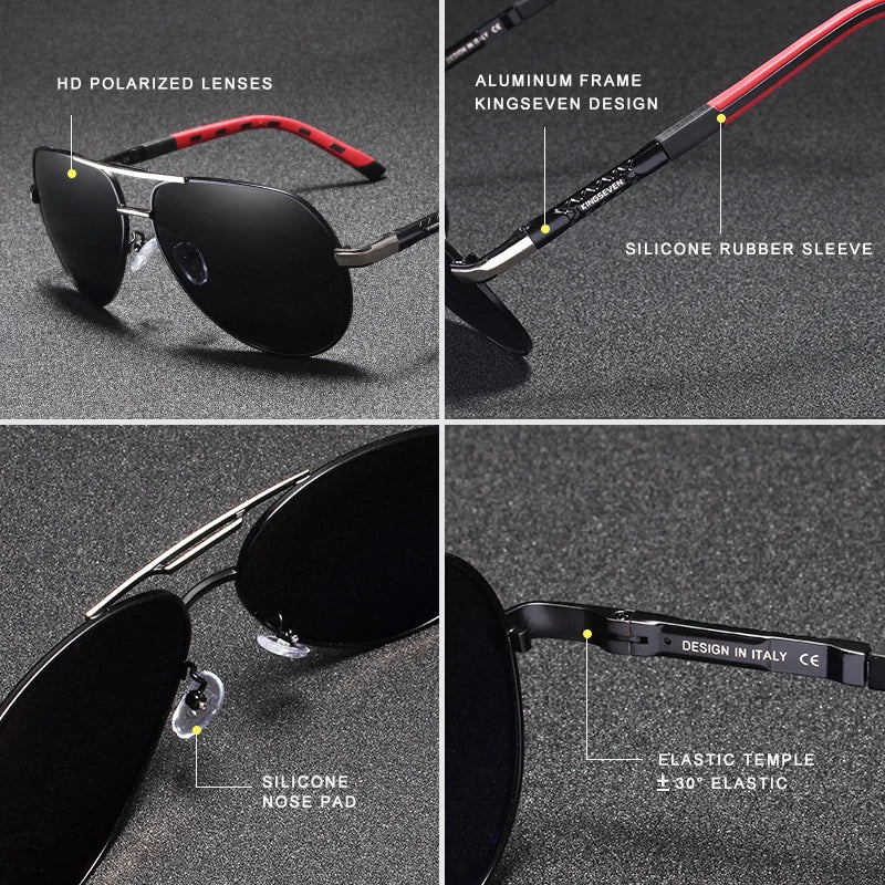 Polarized Aviator Sunglasses – Coated Lens Aluminium Men's - Brooksandezra