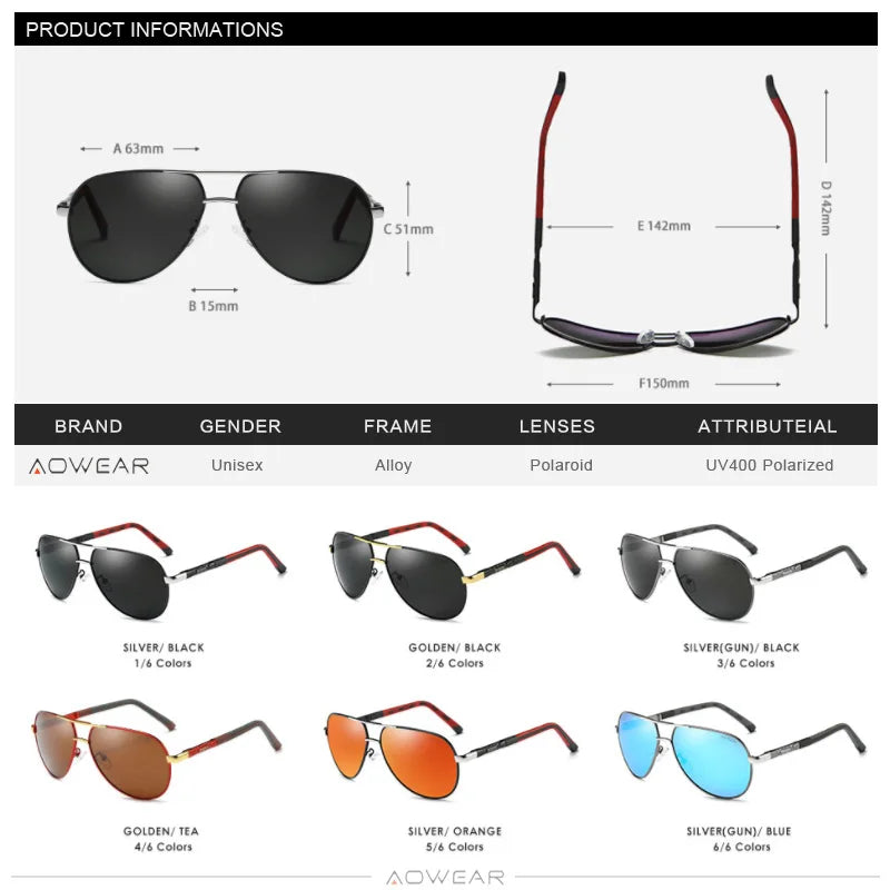 Aluminum Aviator Polarised Sunglasses - Brooksandezra