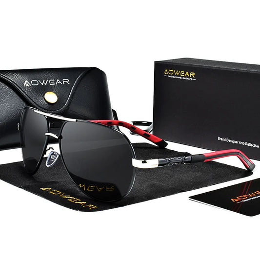Aluminum Aviator Polarised Sunglasses - Brooksandezra