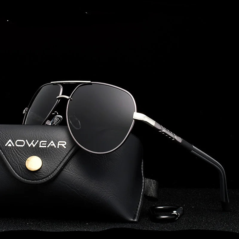 Aluminum Aviator Polarised Sunglasses - Brooksandezra