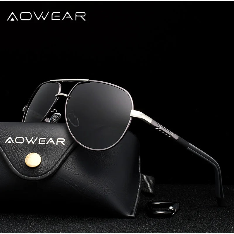 Aluminum Aviator Polarised Sunglasses - Brooksandezra