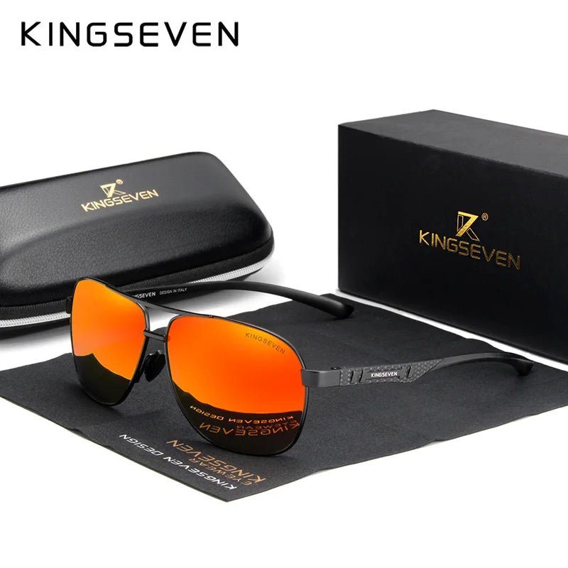KINGSEVEN Polarized Pilot Sunglasses – Mirrored UV400 Aluminium Men's - Brooksandezra