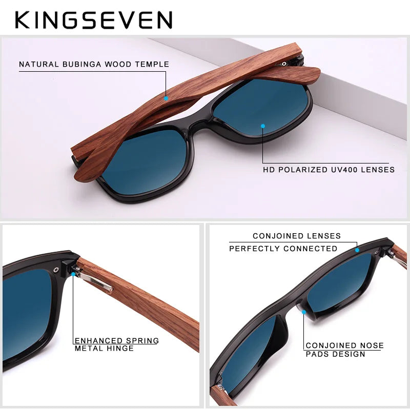 Natural Wood Frame Polarized Sunglasses - Brooksandezra
