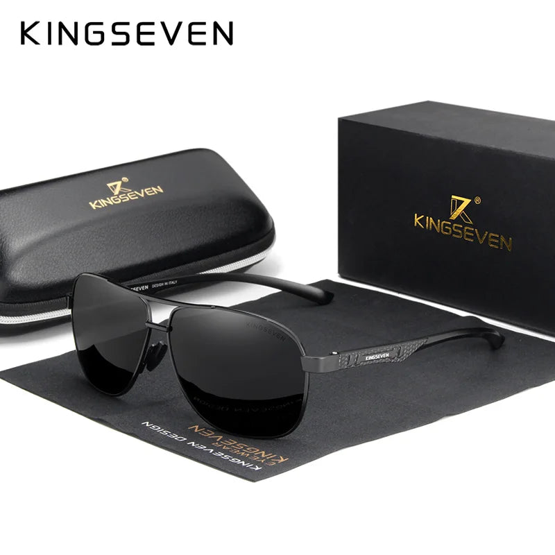KINGSEVEN Polarized Pilot Sunglasses – Mirrored UV400 Aluminium Men's - Brooksandezra