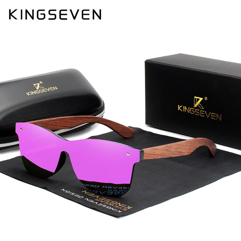 Natural Wood Frame Polarized Sunglasses - Brooksandezra