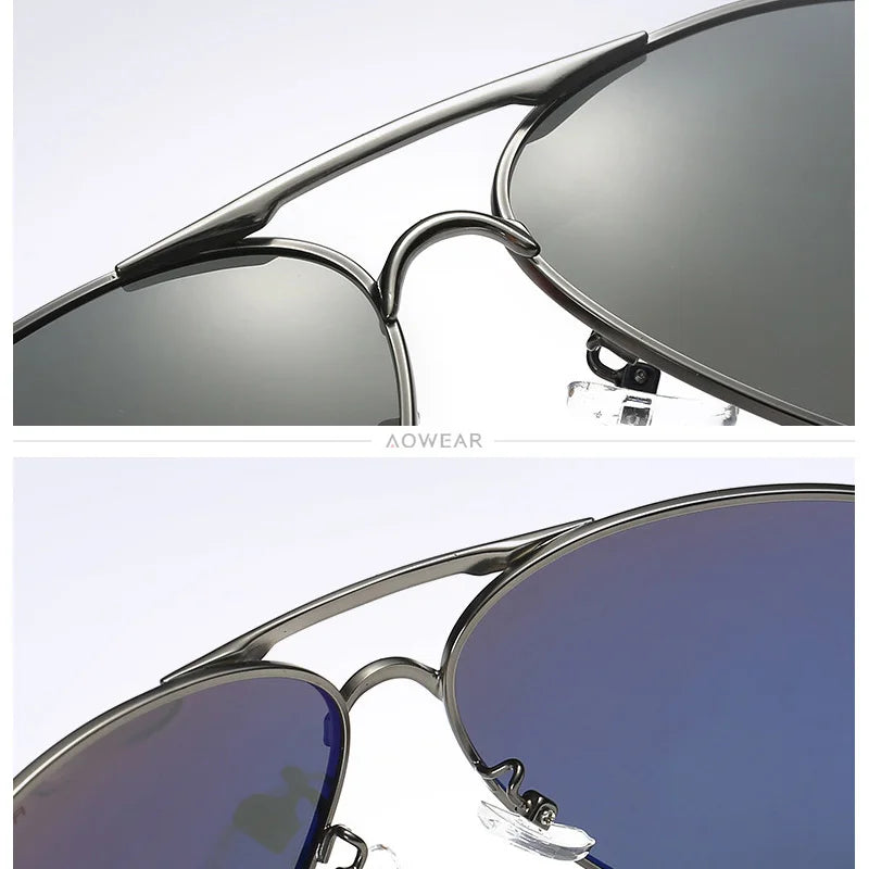 Aviator Polarized Sunglasses – Mirrored Metal Frame - Brooksandezra