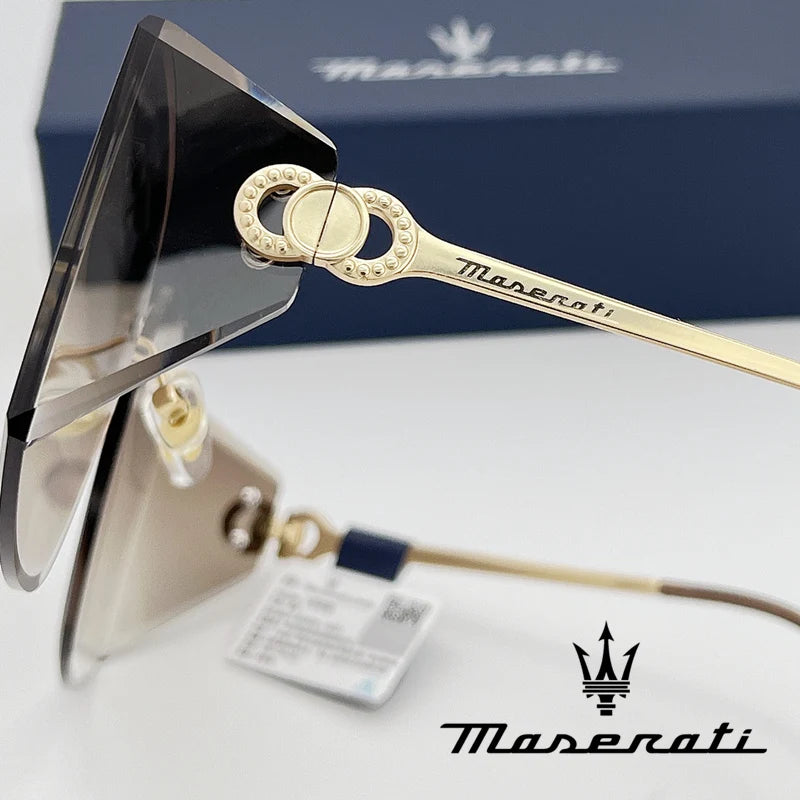 Oversized Rimless Sunglasses – Gradient Lenses - Brooksandezra