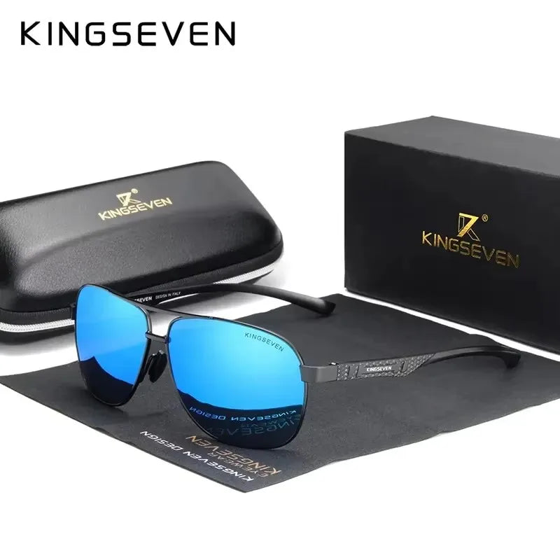 KINGSEVEN Polarized Pilot Sunglasses – Mirrored UV400 Aluminium Men's - Brooksandezra