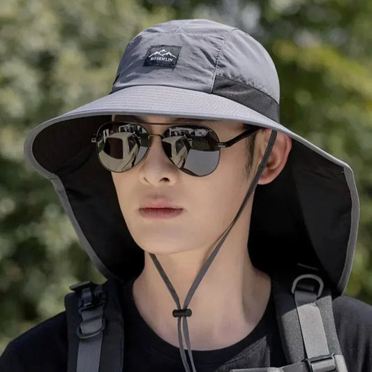 Wide Brim Neck Protection Sun Hat - Brooksandezra
