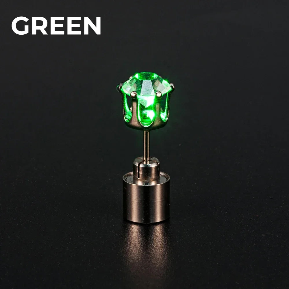 LED Light-Up Zircon Stud Earrings (2-Pack)