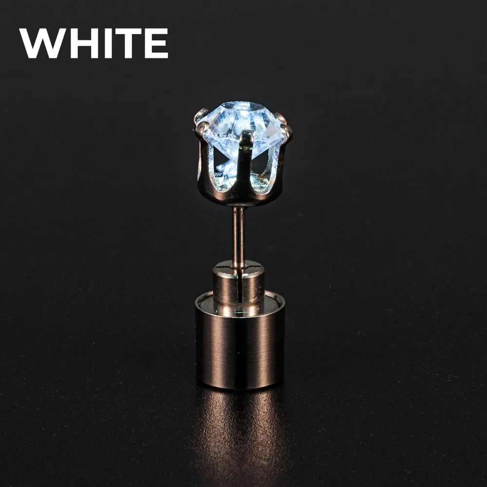 LED Light-Up Zircon Stud Earrings (2-Pack)