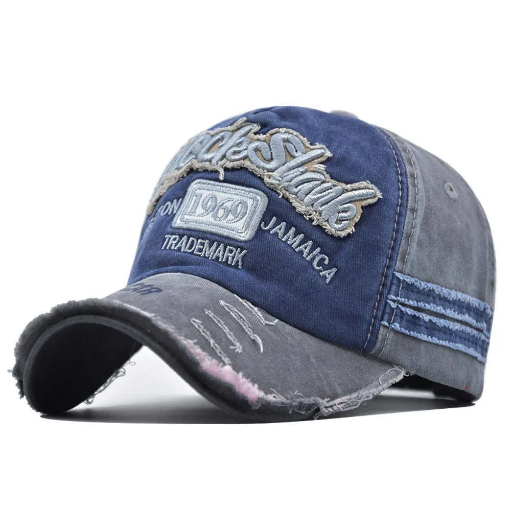 Vintage Washed Baseball Cap – 1969 Embroidery Unisex Snapback - Brooksandezra