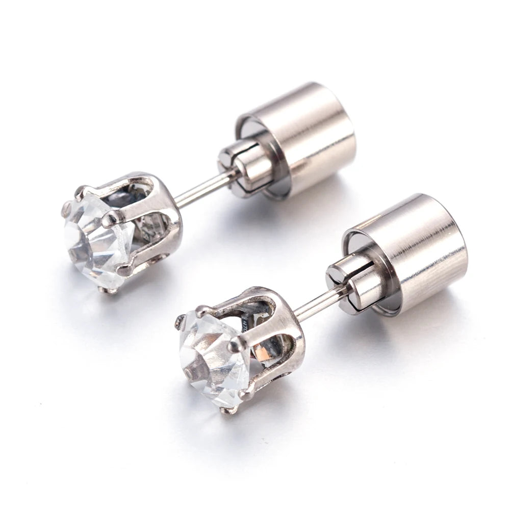 LED Light-Up Zircon Stud Earrings (2-Pack)