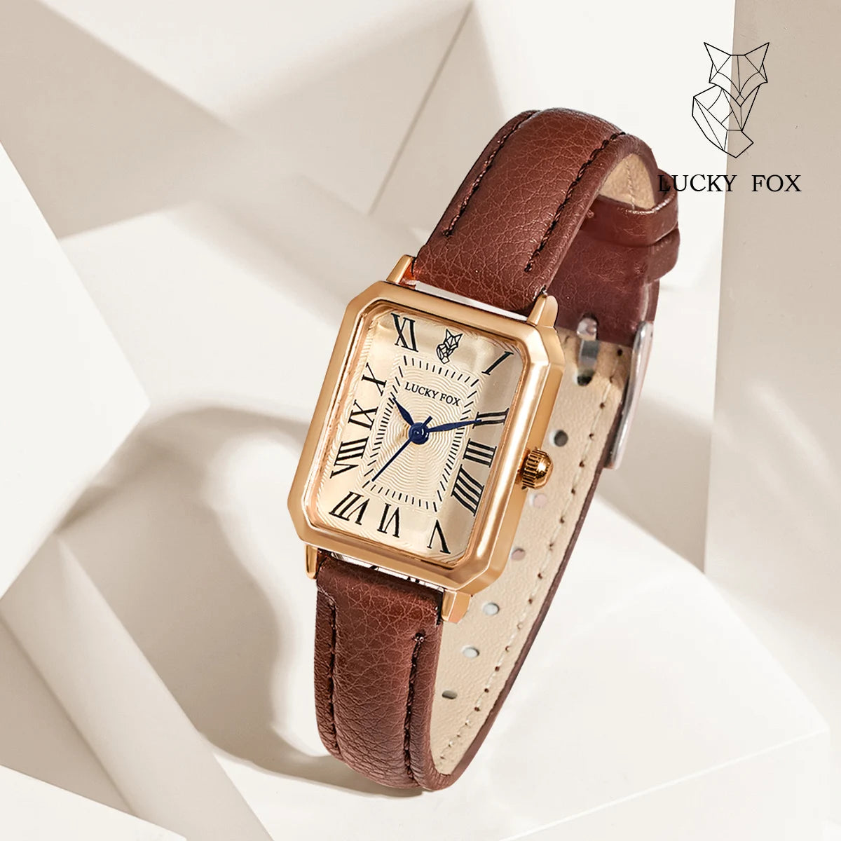 Women's Retro Square Dial Leather Watch - Brooksandezra