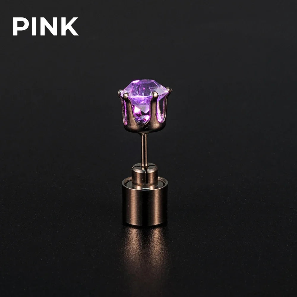 LED Light-Up Zircon Stud Earrings (2-Pack)