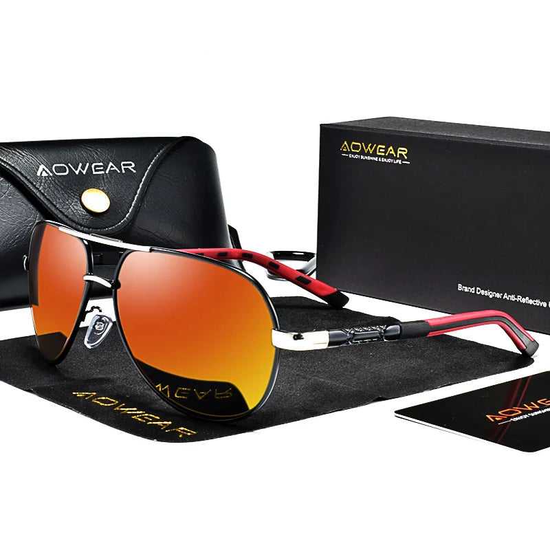 Aluminum Aviator Polarised Sunglasses - Brooksandezra