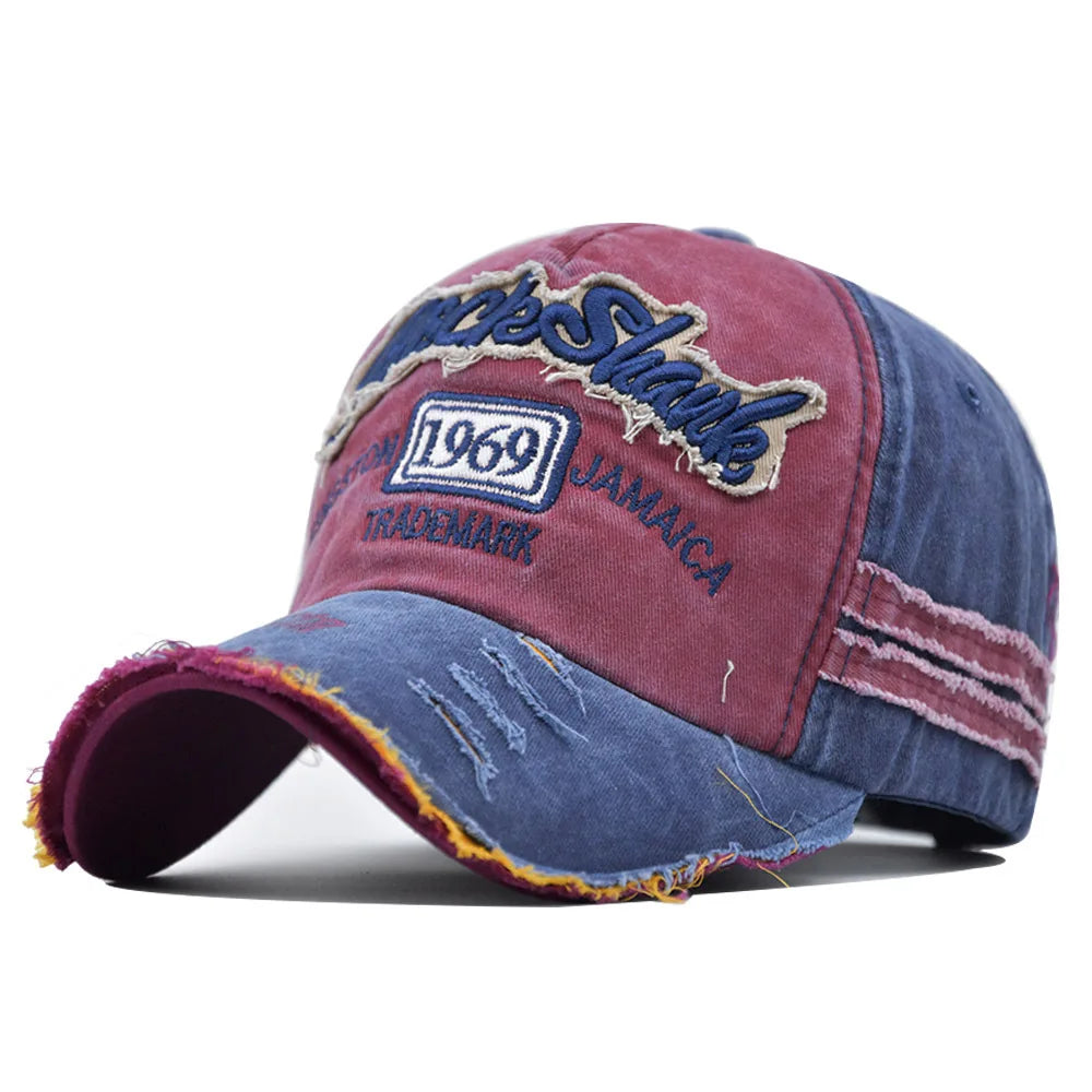 Vintage Washed Baseball Cap – 1969 Embroidery Unisex Snapback - Brooksandezra