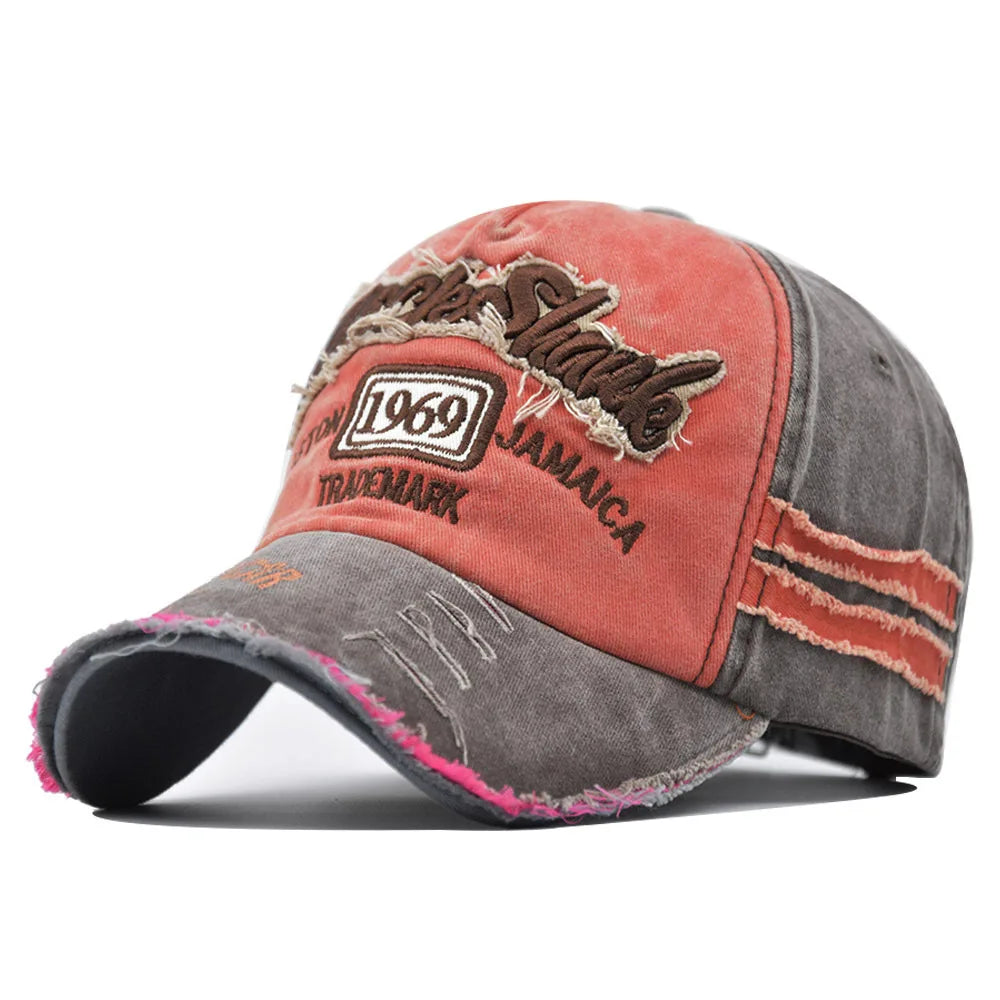 Vintage Washed Baseball Cap – 1969 Embroidery Unisex Snapback - Brooksandezra