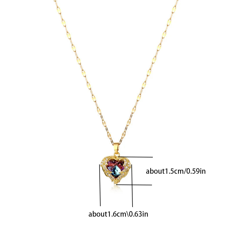 Crystal Heart Pendant Necklace - Brooksandezra
