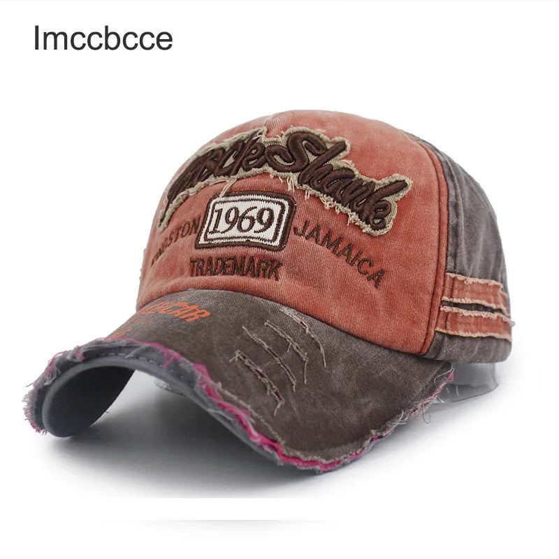 Vintage Washed Baseball Cap – 1969 Embroidery Unisex Snapback - Brooksandezra