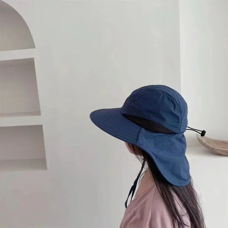 Wide Brim Neck Protection Sun Hat - Brooksandezra