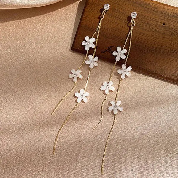 Glass Butterfly Tassel Drop Earrings - Brooksandezra