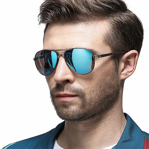Aviator Polarized Sunglasses – Mirrored Metal Frame - Brooksandezra
