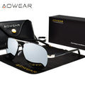 Aviator Polarized Sunglasses – Mirrored Metal Frame - Brooksandezra