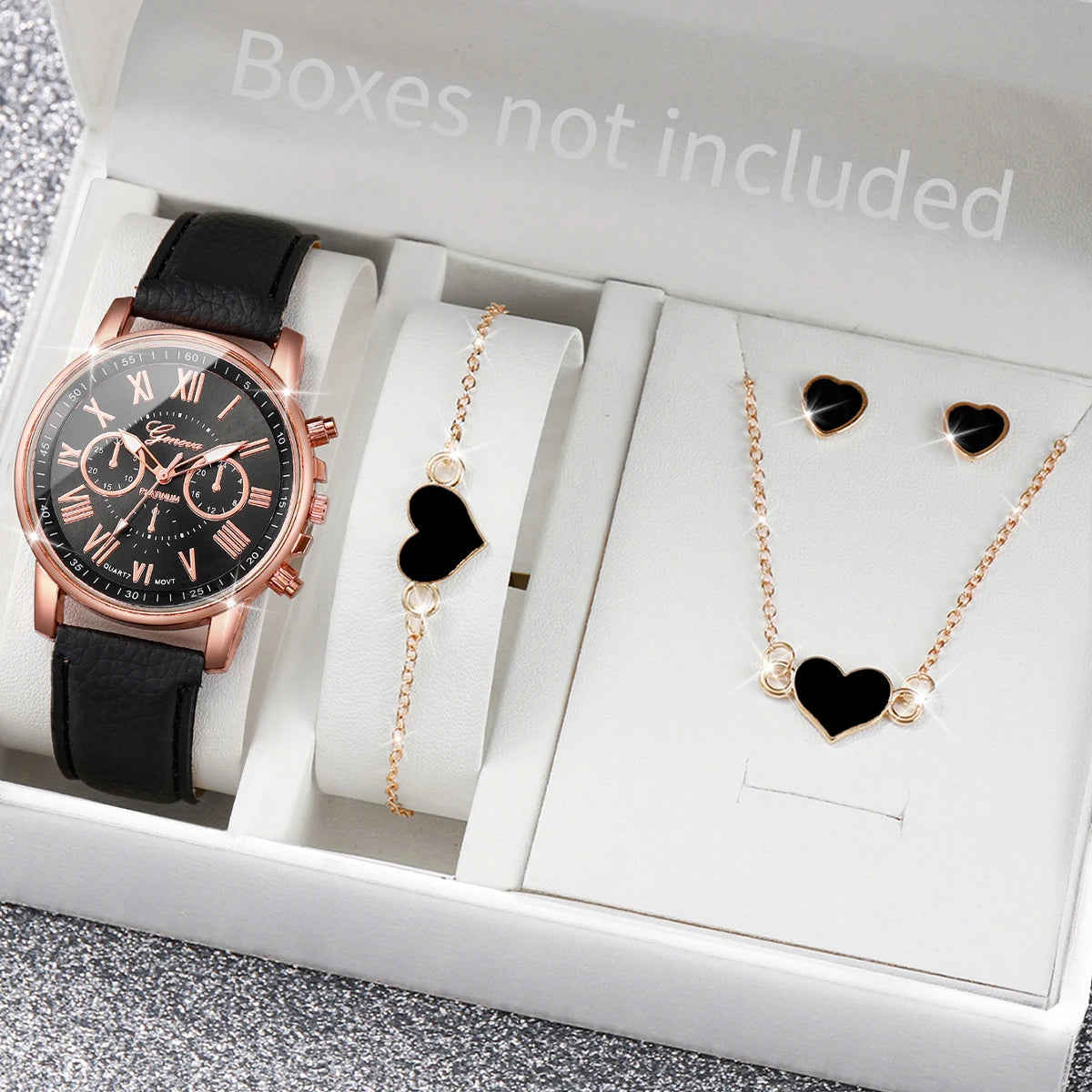 Women's Rhinestone Watch & Jewellery Set - Brooksandezra