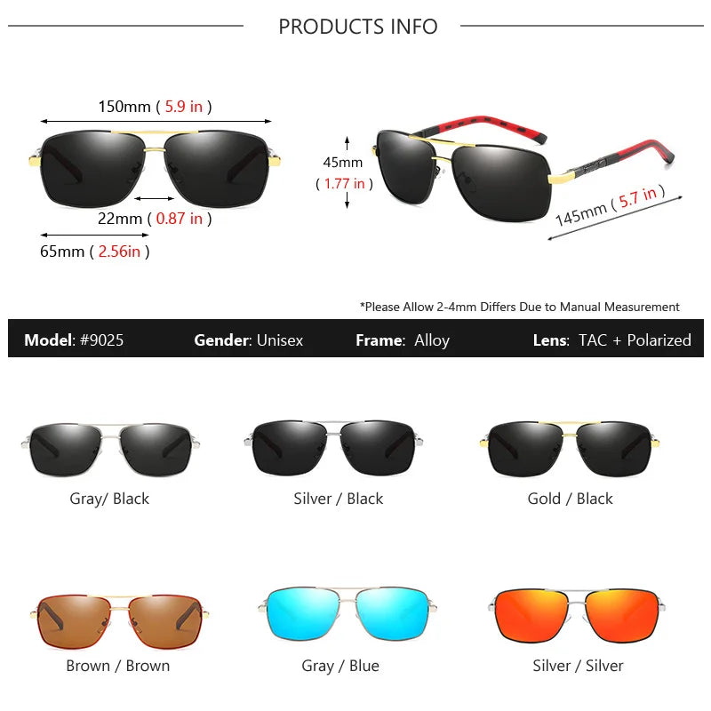 Rectangle Polarized Sunglasses - Brooksandezra