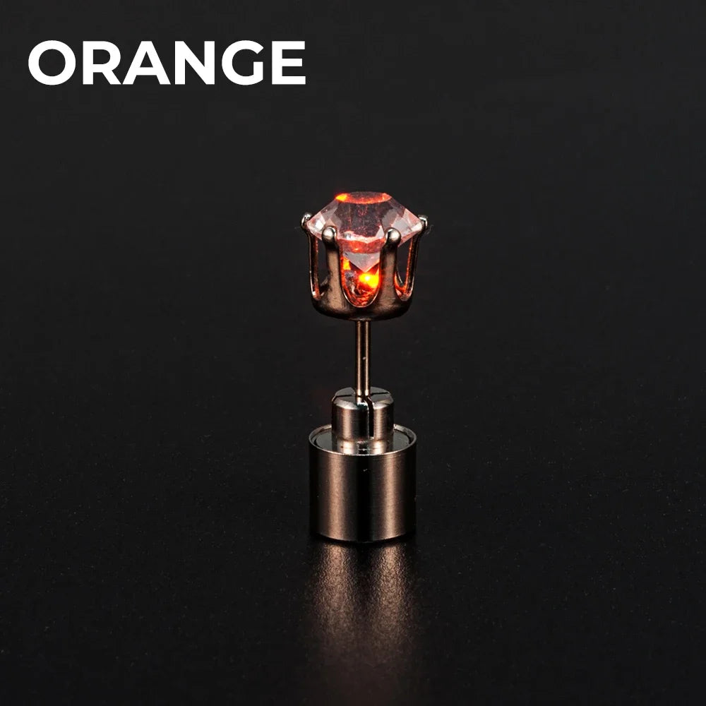 LED Light-Up Zircon Stud Earrings (2-Pack)