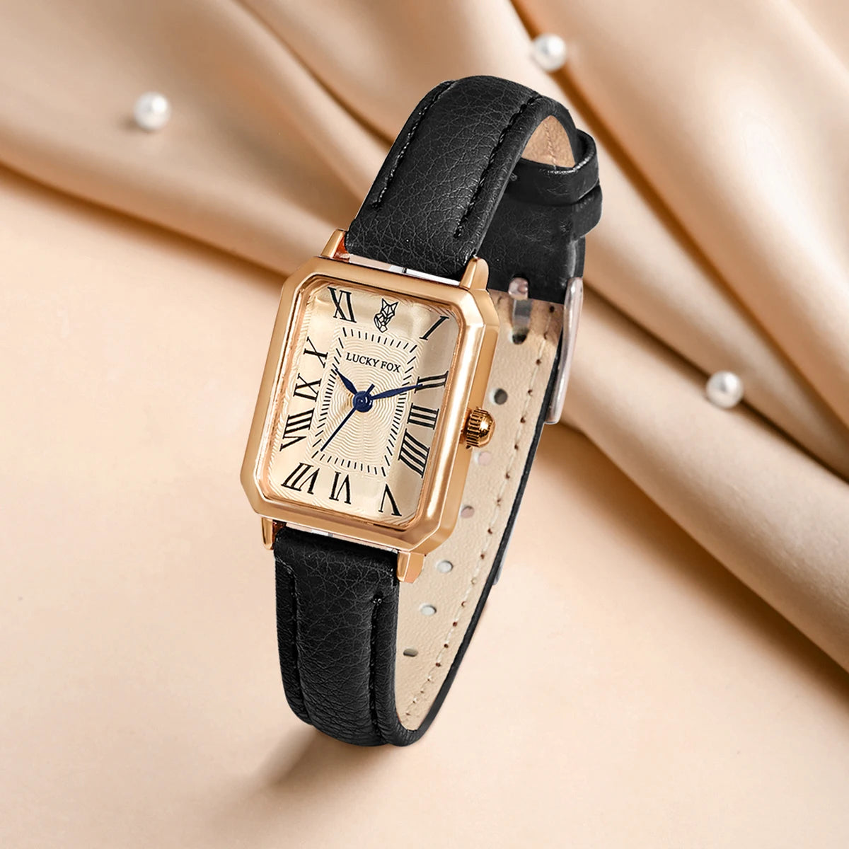 Women's Retro Square Dial Leather Watch - Brooksandezra