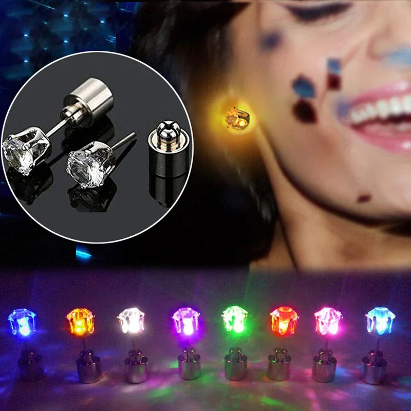 LED Light-Up Zircon Stud Earrings (2-Pack)