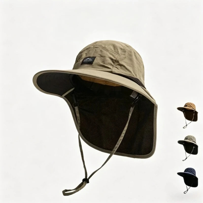 Wide Brim Neck Protection Sun Hat - Brooksandezra