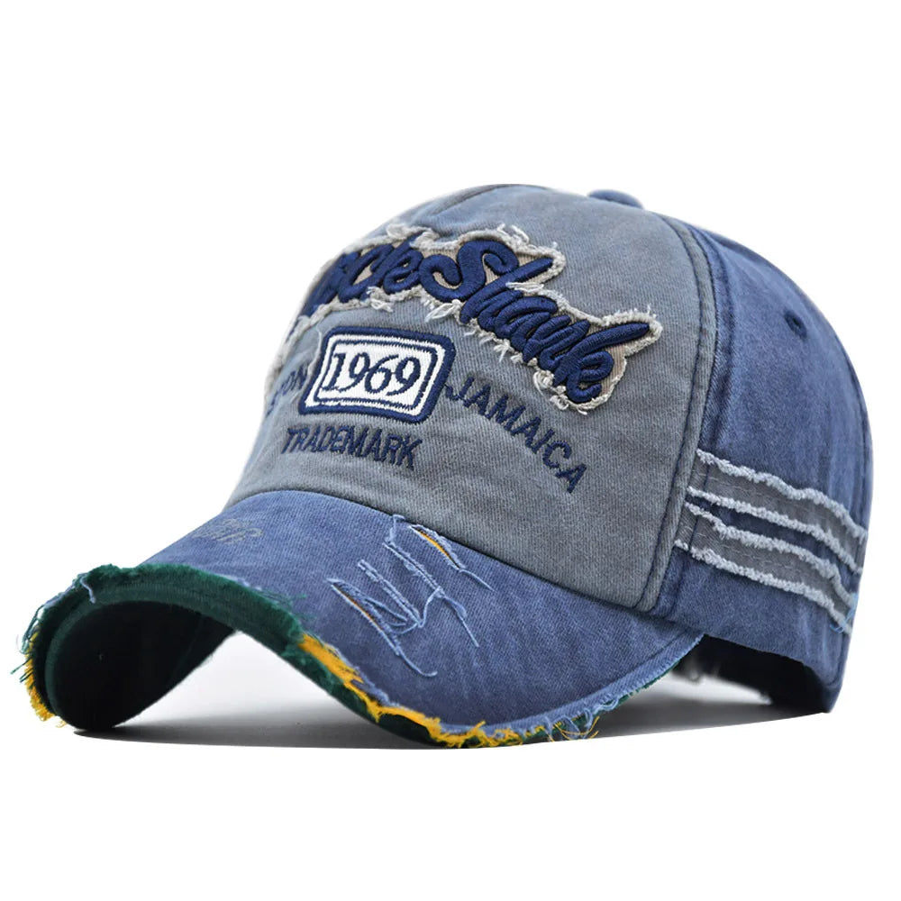 Vintage Washed Baseball Cap – 1969 Embroidery Unisex Snapback - Brooksandezra