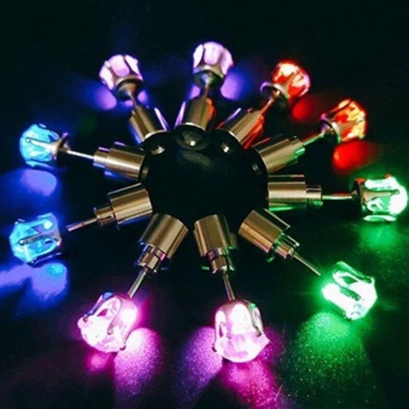 LED Light-Up Zircon Stud Earrings (2-Pack)