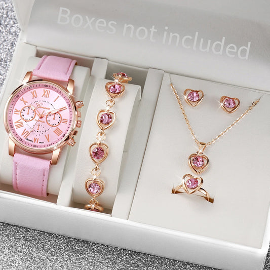Women's Rhinestone Watch & Jewellery Set - Brooksandezra