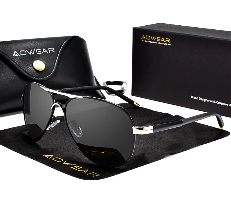Aviator Polarized Sunglasses – Mirrored Metal Frame - Brooksandezra